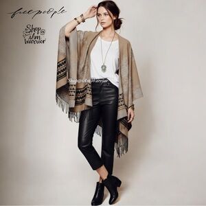 Free People *rare* fringe ruana blanket wrap *shop@iamwarrior